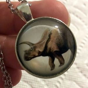 Unisex Triceratops Dinosaur Necklace